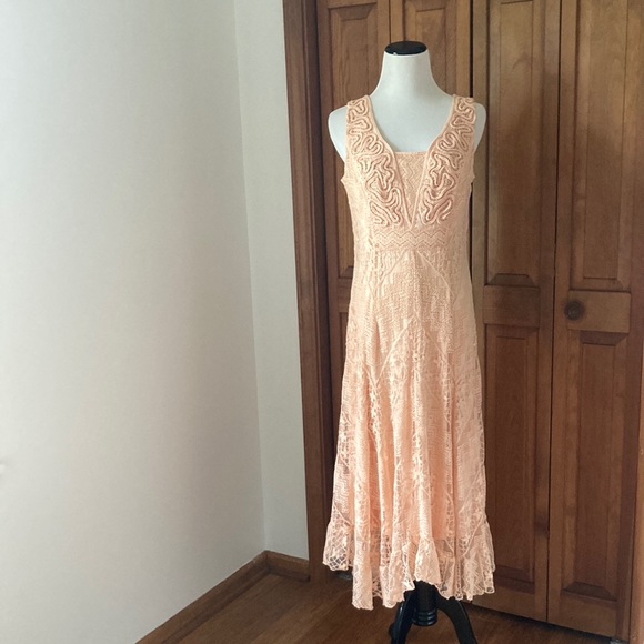 Reba Dresses Reba Peachy Pink Lace Maxi Dress Size S Poshmark
